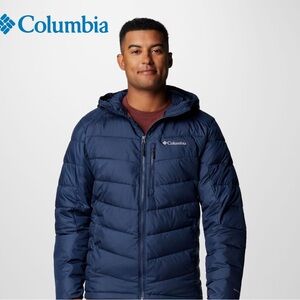 Columbia Labyrinth Loop Hooded Navy Puffer Jacket